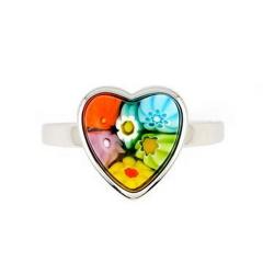 Inel argint 925 cu sticla Murano Millefiori multicolora [1]